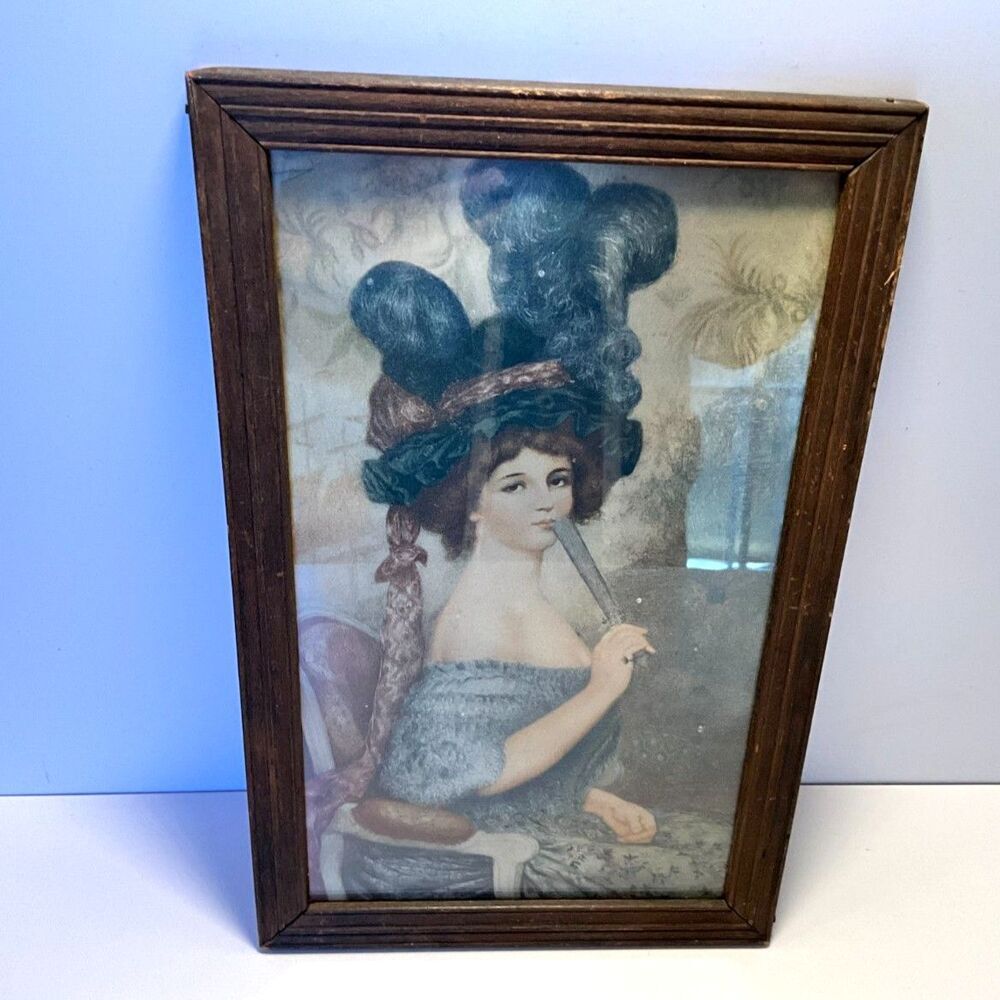 Beautiful vintage print Lady with Fan La Femme a l'eventail Gustav Klimt